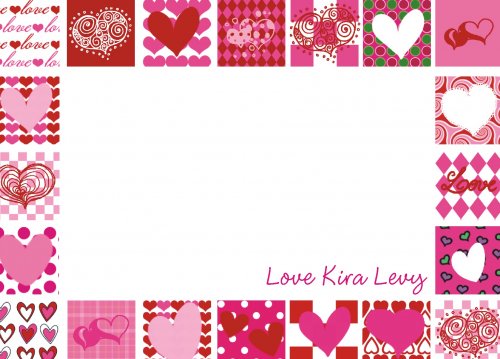 Border hearts pinks & reds