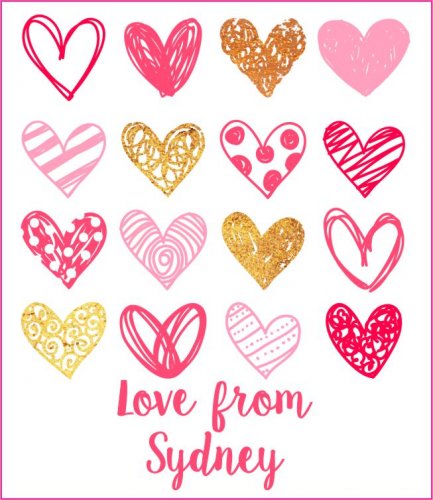 Glitter hearts reds