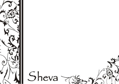 Floral black on white