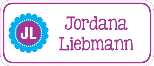 Initial purple & blue