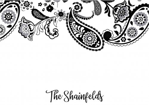 Paisley black on white