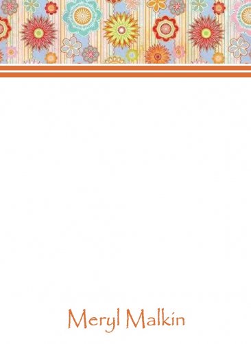 Retro flowers orange