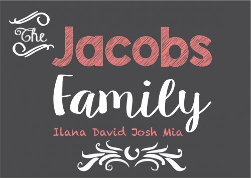 Chalkboard family peach