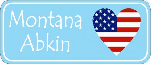 Flag USA heart on light blue