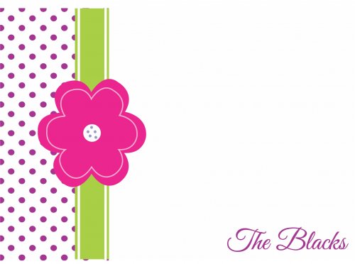 Pretty pink flower on dots
