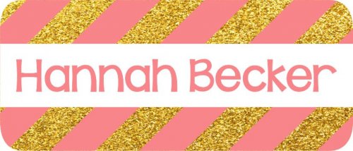 Glitter stripes gold & peach