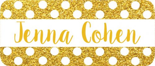 Glitter gold white dots