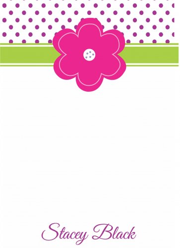 Pretty pink flower on dots