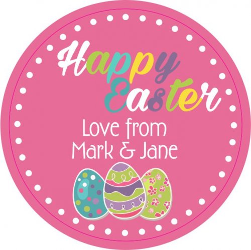 Easter eggs on pink