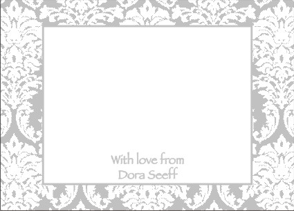 Border damasc silver & white