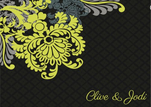 Paisley lime n grey on black
