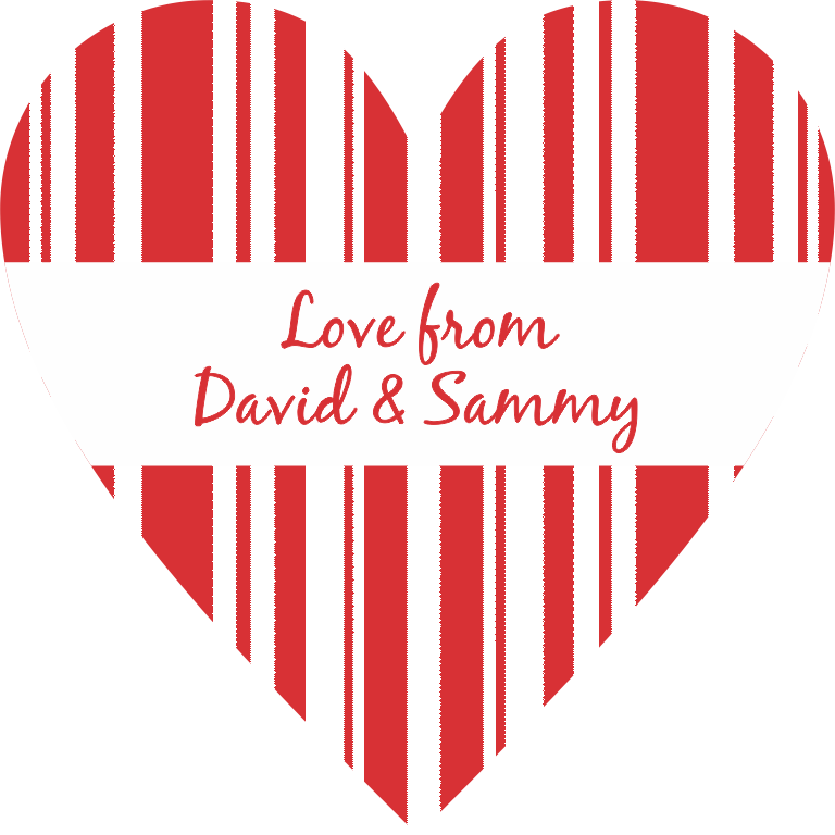 Heart stripes red