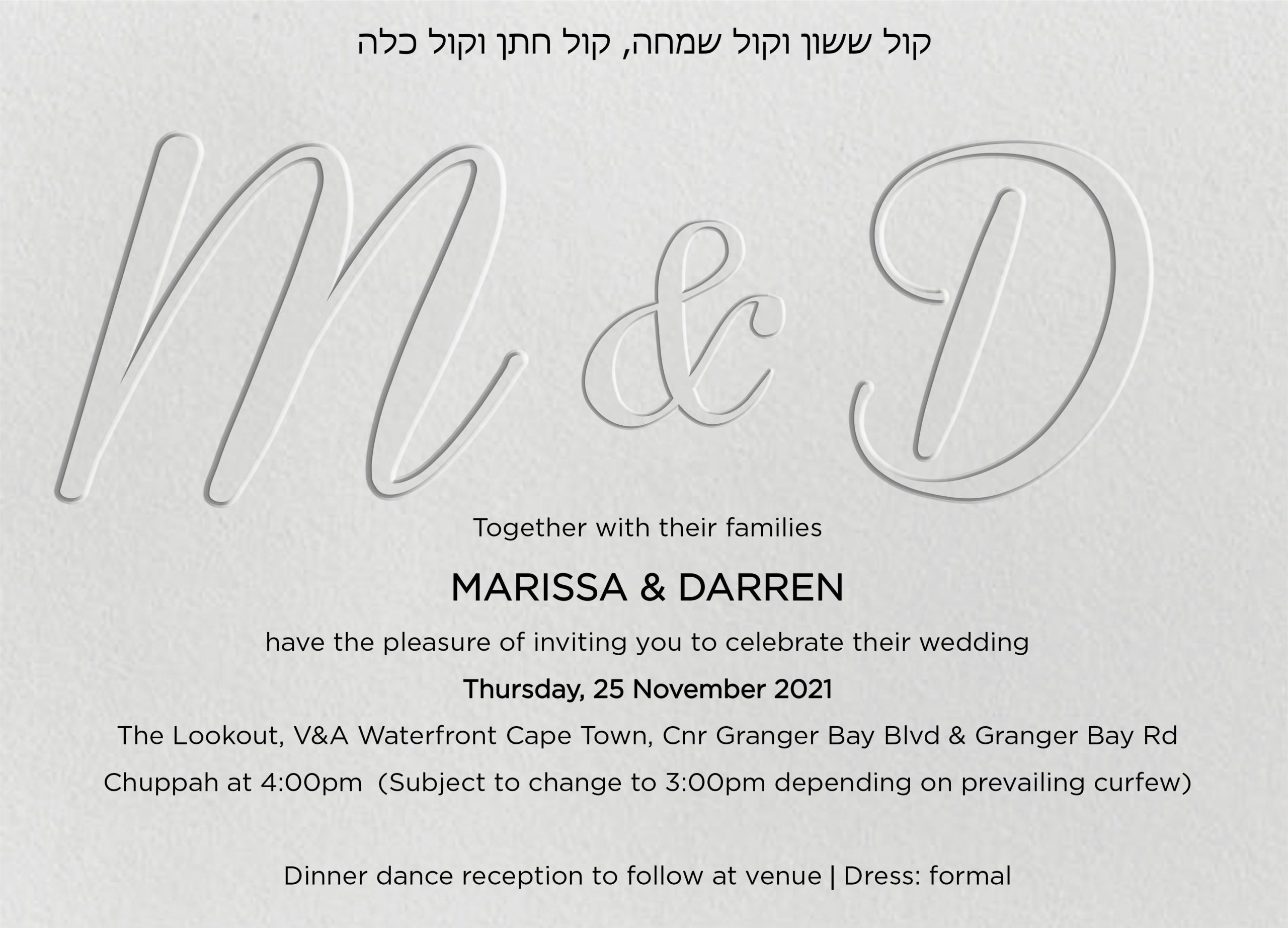 Embossed invitation design