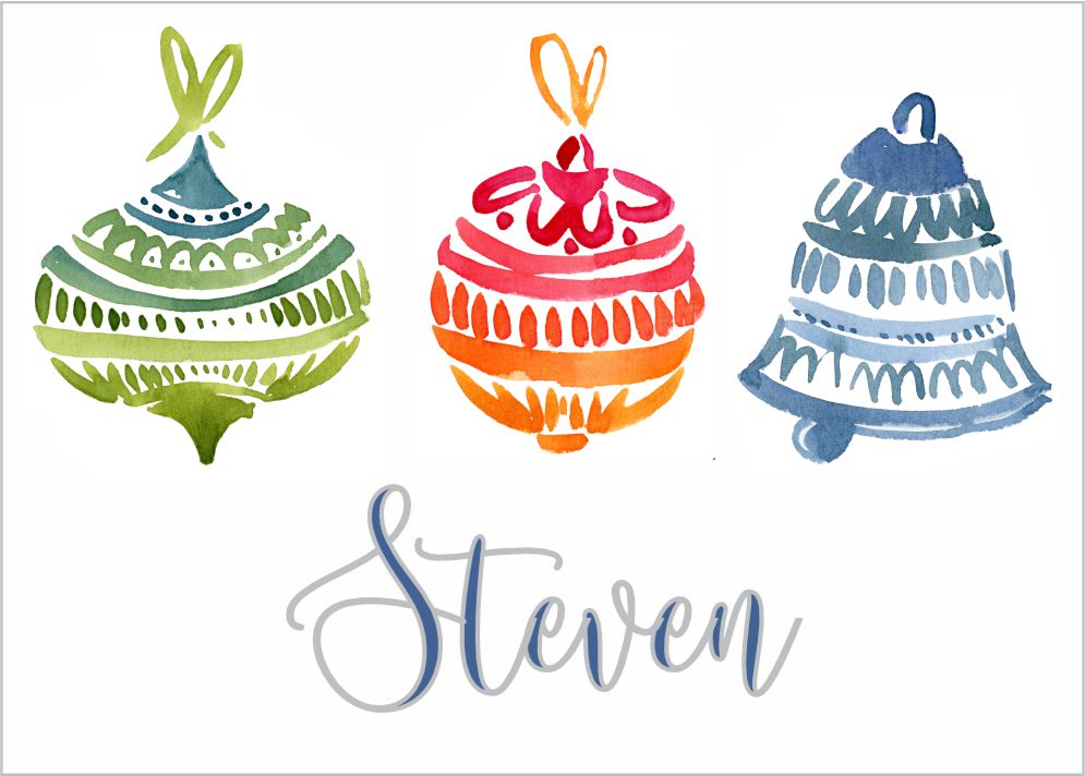 Watercolour baubles
