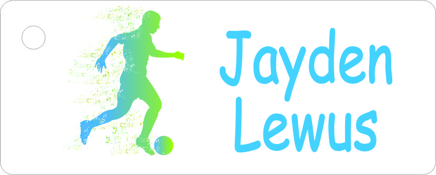Ombre blue green soccer player
