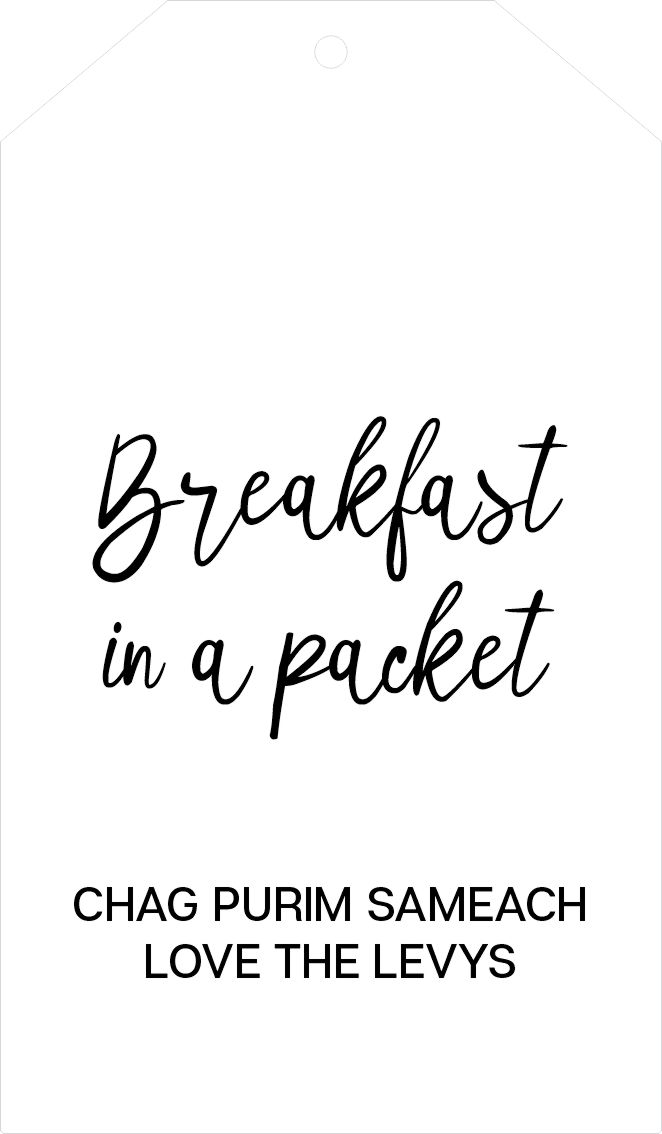 Purim breakfast in a bag