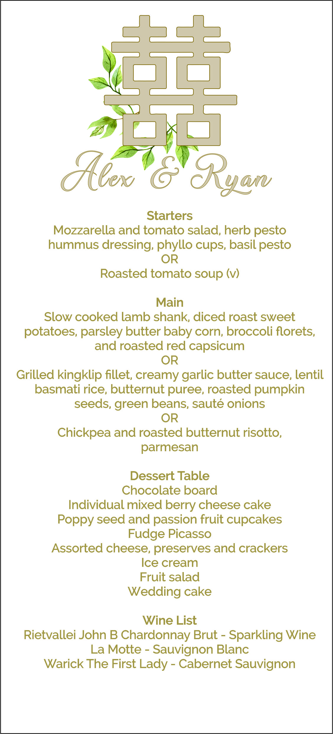Table list menu