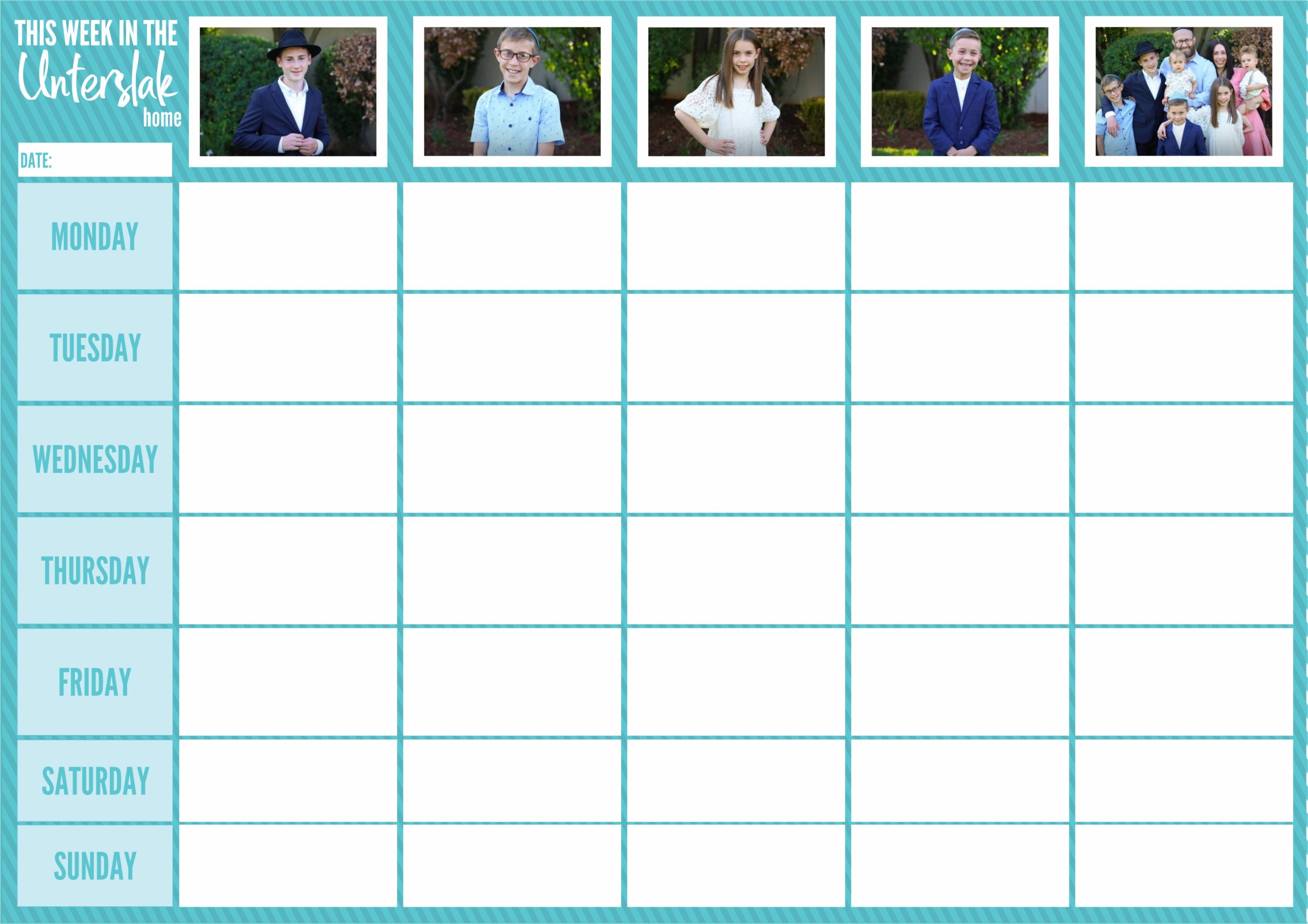 Weekly Calendar with Pictures